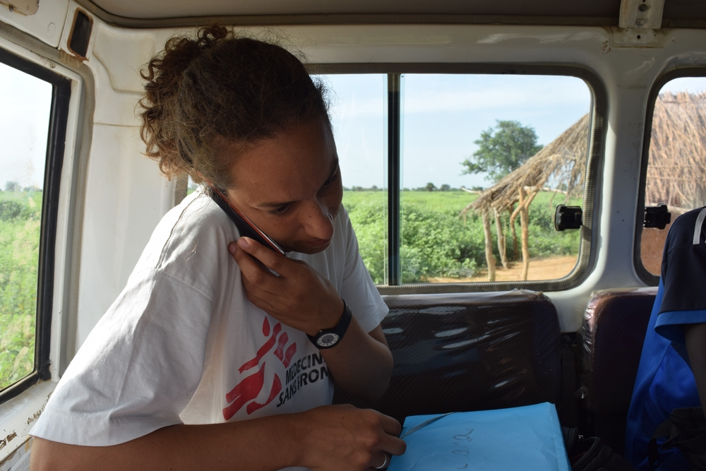 MSF Epidemiologist carrying out survey